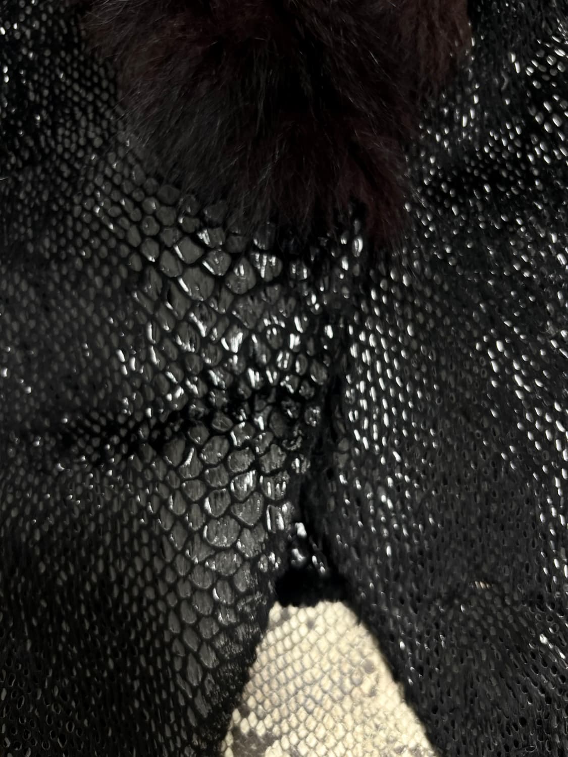 V-Kei Rare Python Design Fur Trimming Sh 상품이미지3
