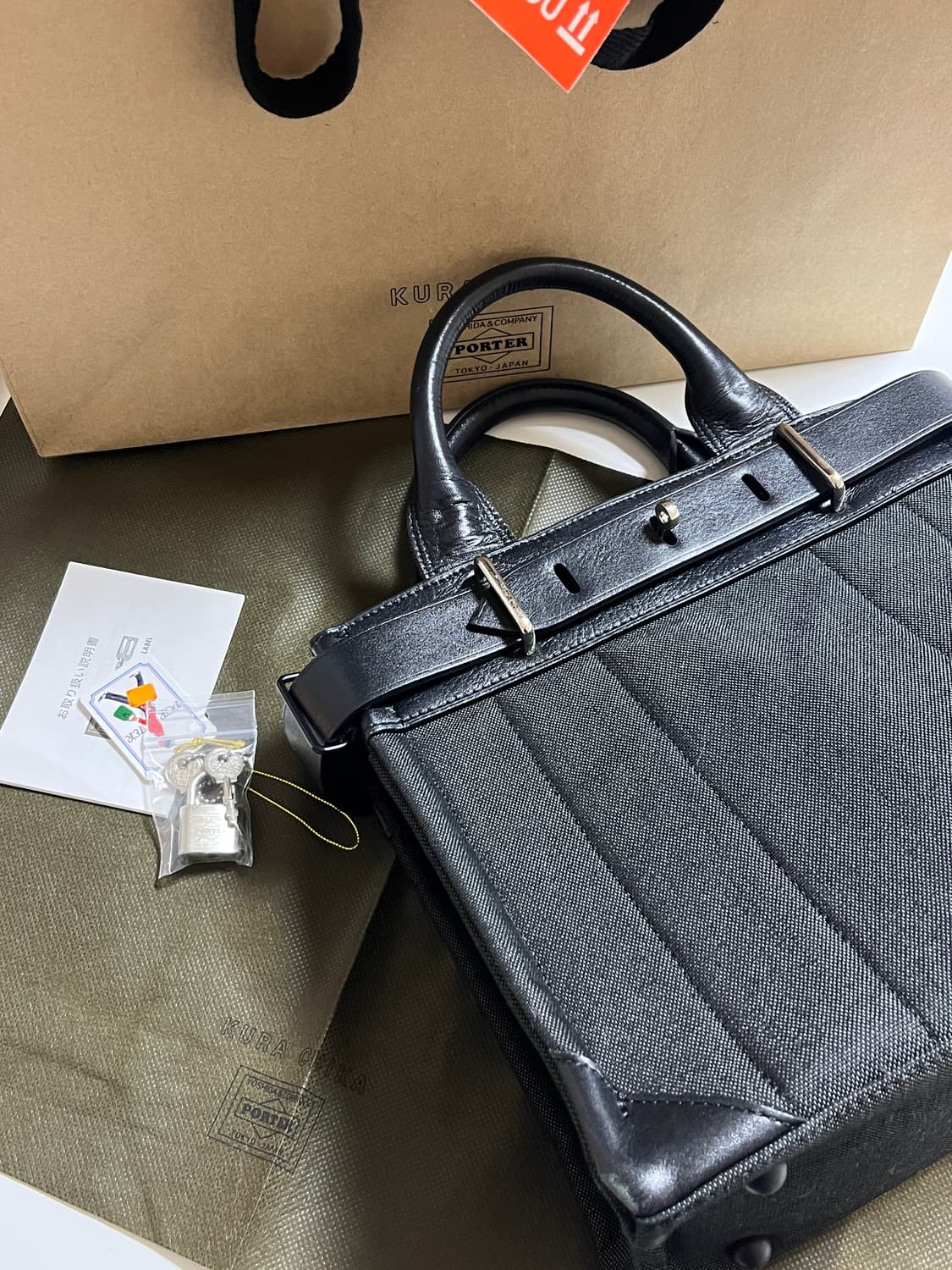 포터 포크 투웨이 토트백 (S) 블랙 상품이미지9