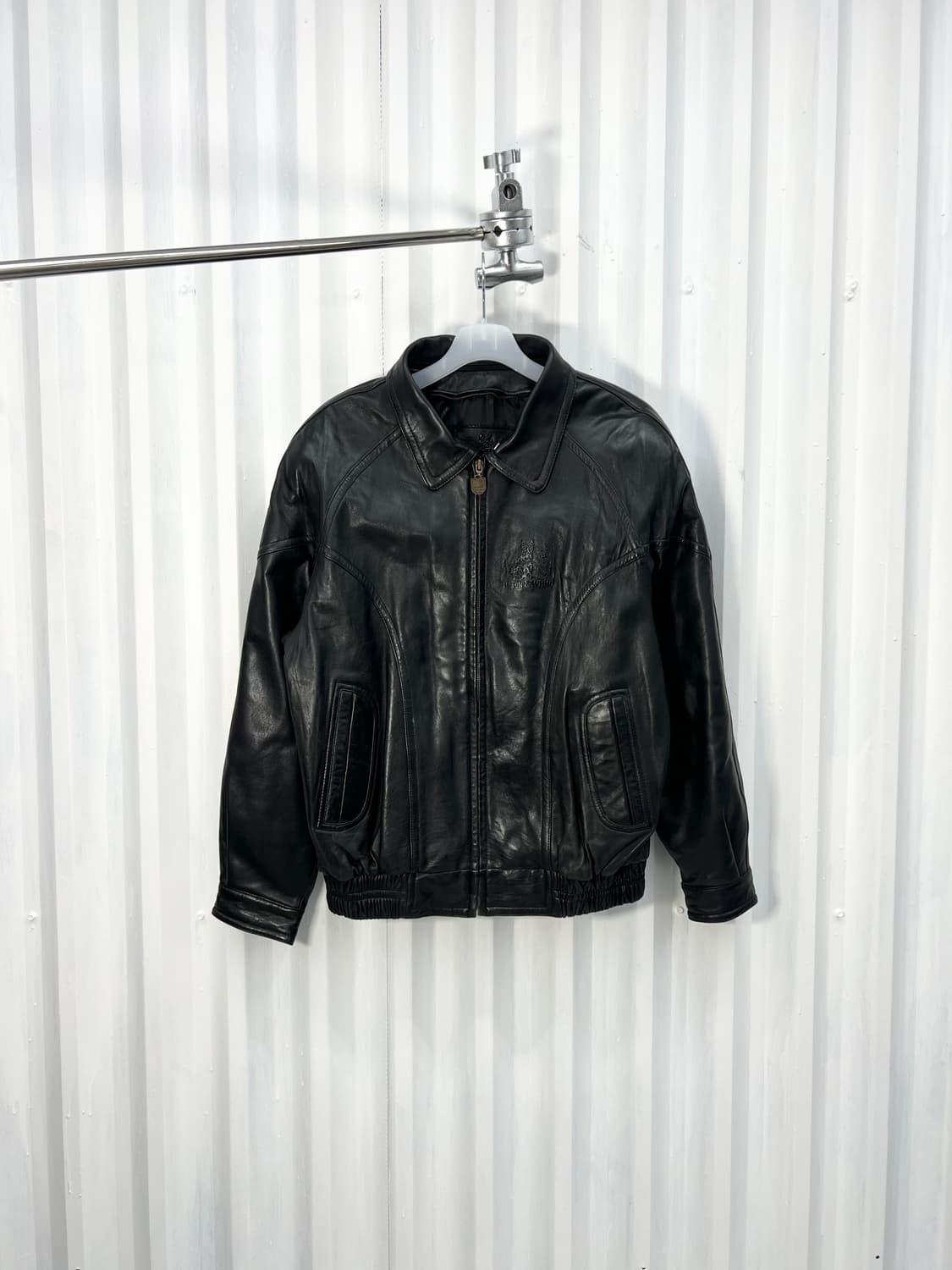 Black&White lambskin bomber 상품이미지2