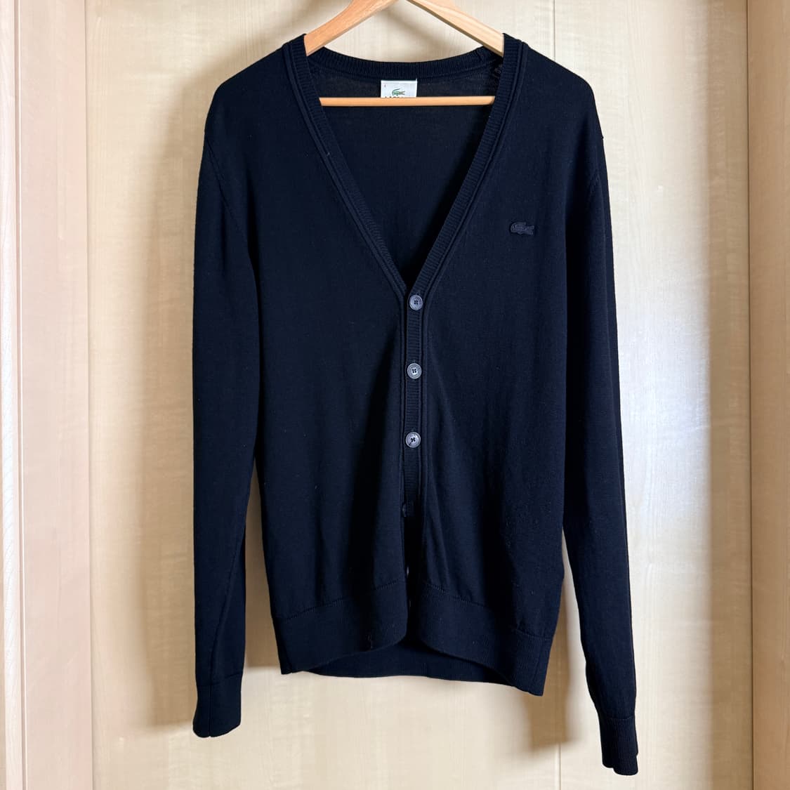 라코스테 메리노울 가디건 블랙 100 상품이미지1