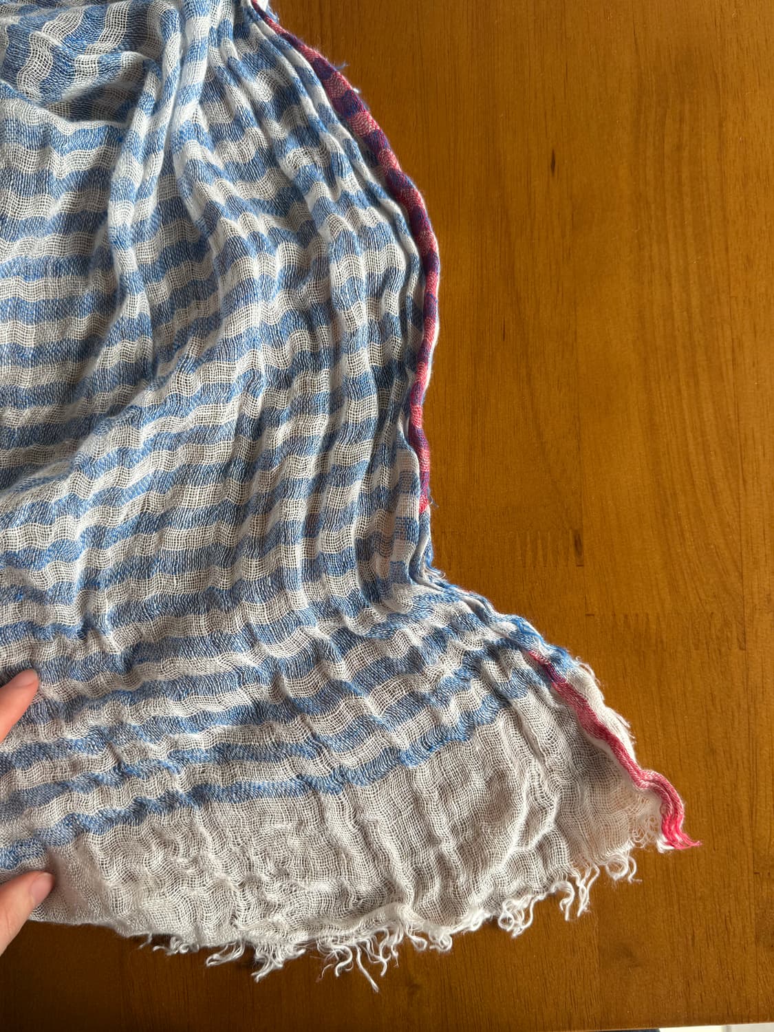 블루 스트라이프 스카프 일본빈티지 봄 여름스카프 상품이미지6