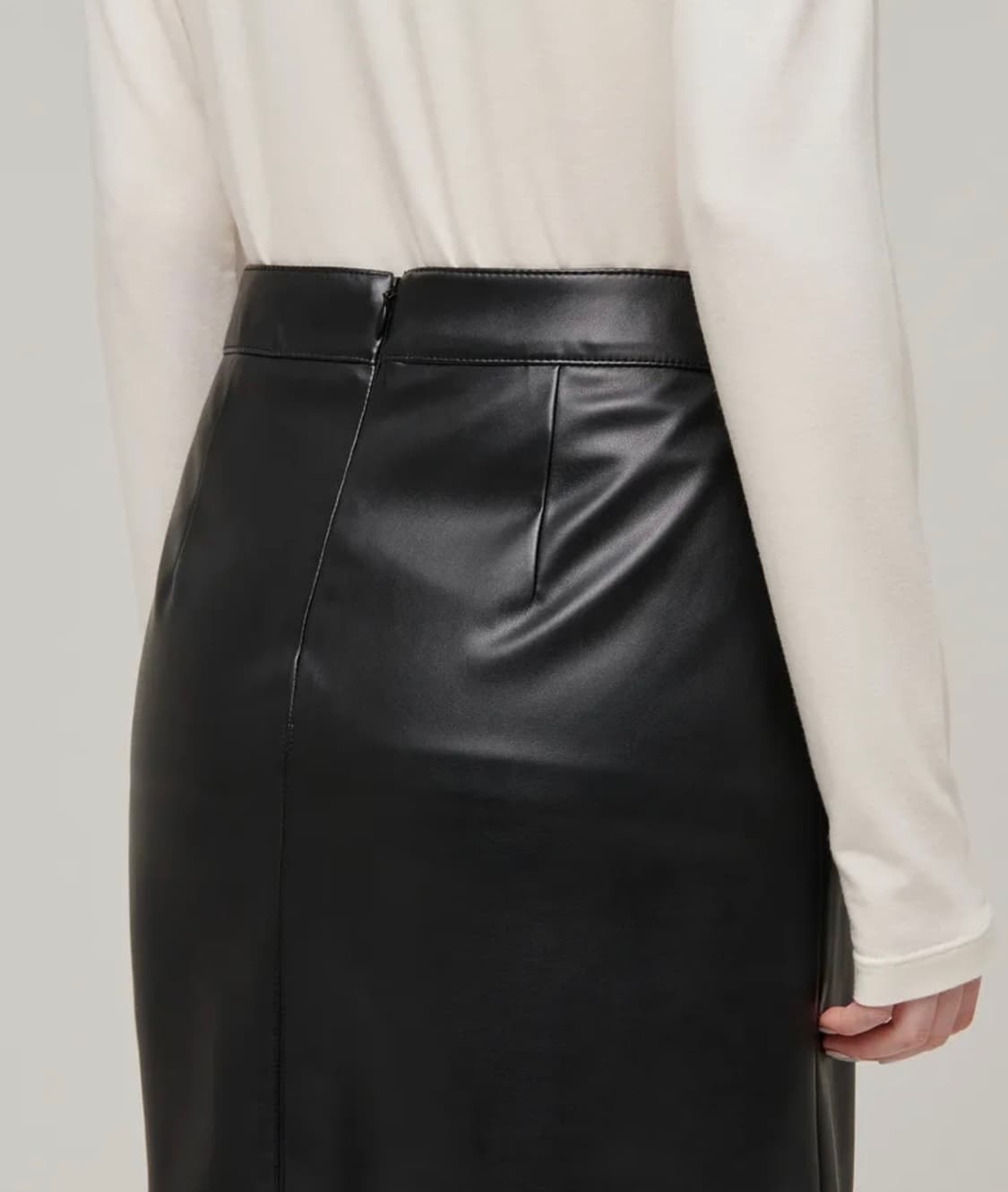 우먼즈 비건 레더 미니 스커트 [블랙] M 상품이미지4