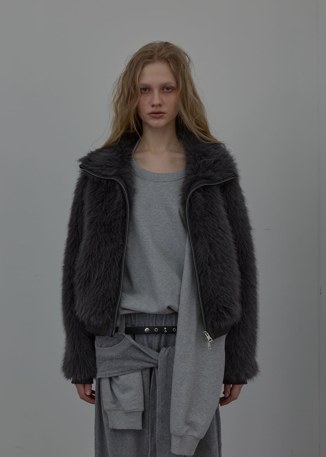 LCDC 뉴 퍼 집업 자켓 그레이 상품이미지2