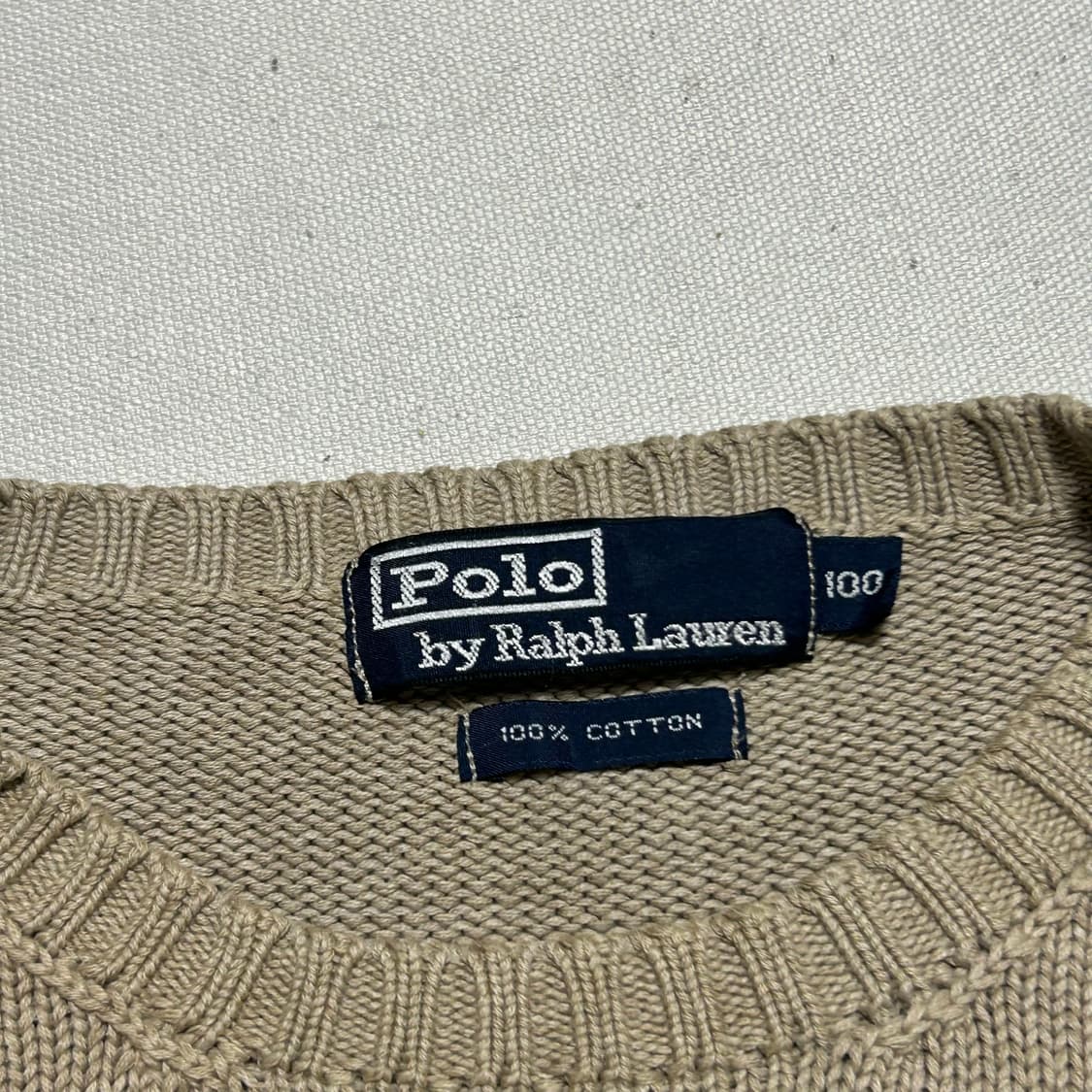 100 폴로랄프로렌 베이지 라운드넥 니트 상품이미지4