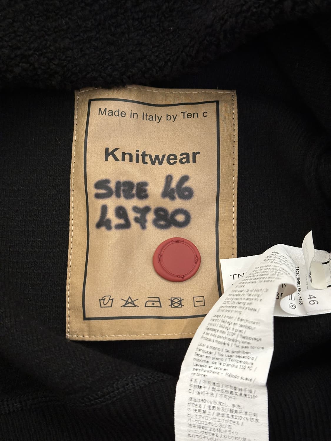 [새제품/105] 텐씨 TEN C 울 크루넥 니트 스웨터 블랙 46 상품이미지4
