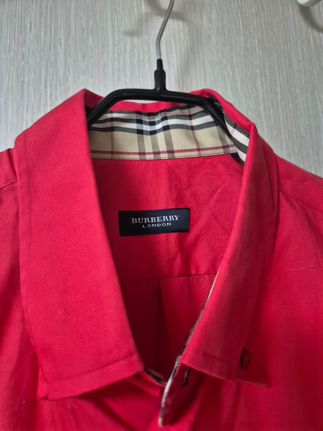 (정품) 버버리 레드 셔츠 체크라인 셔츠 남방 6  상품이미지5