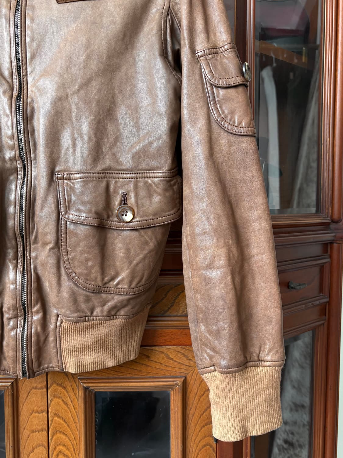 시시 빈티지 밀리터리 A-2 레더 플라이트 자켓 상품이미지6