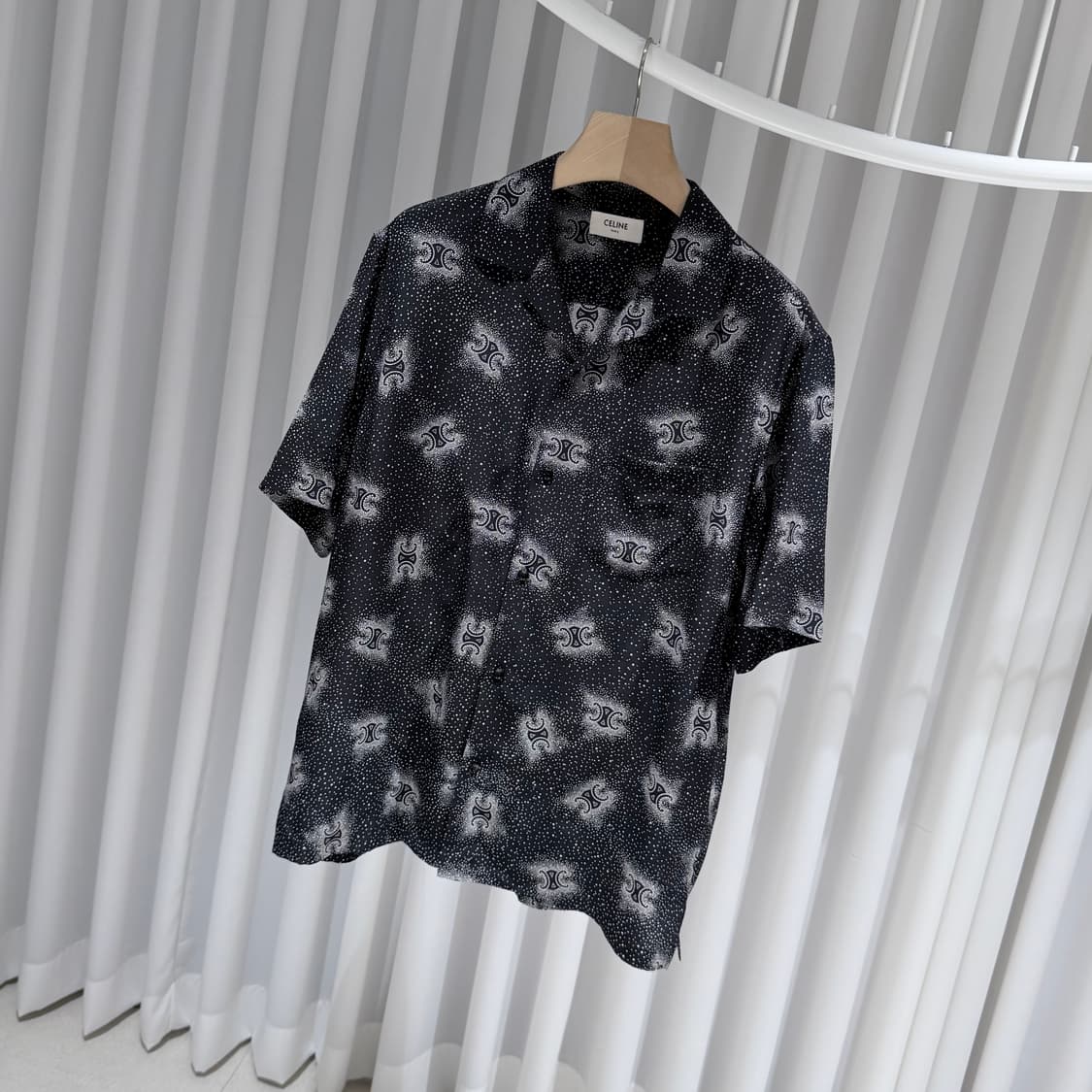 (A+/39) / 셀린느 로고 프린트 폴카 도트 실크 셔츠 상품이미지2