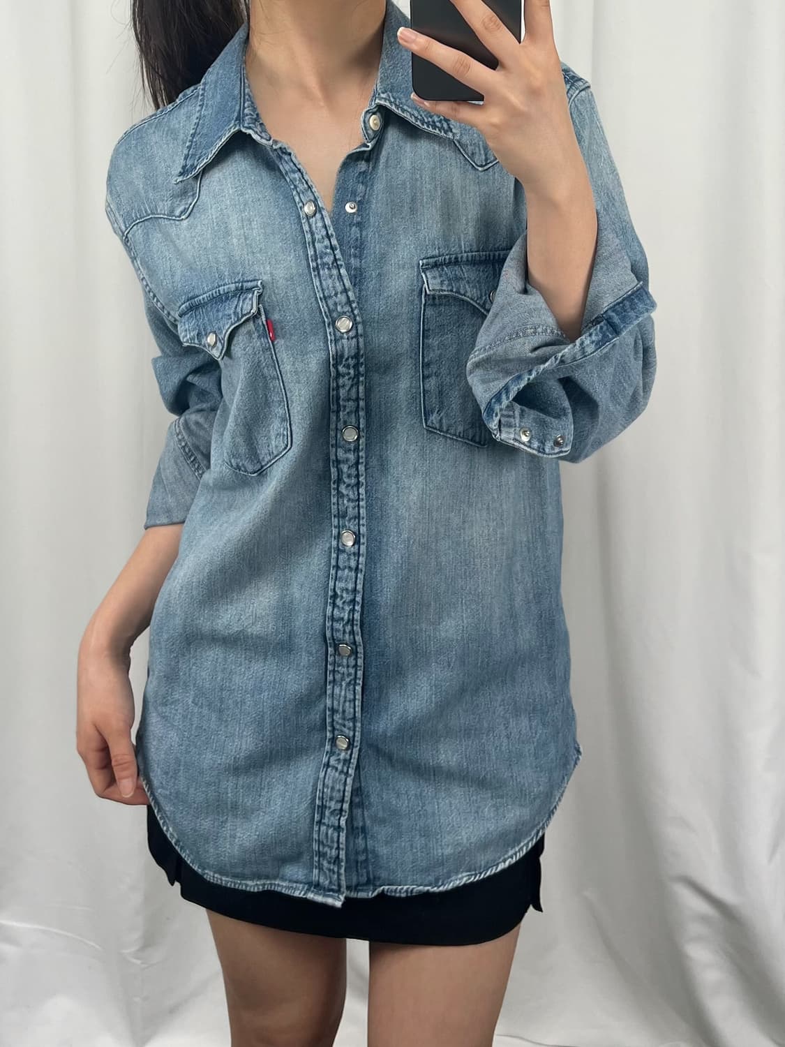 리바이스 워싱 웨스턴 데님 셔츠 상품이미지1