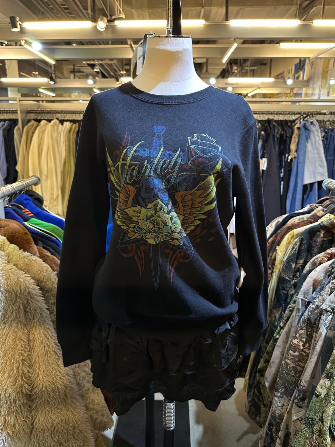 할리데이비슨 블랙 맨투맨 상품이미지1