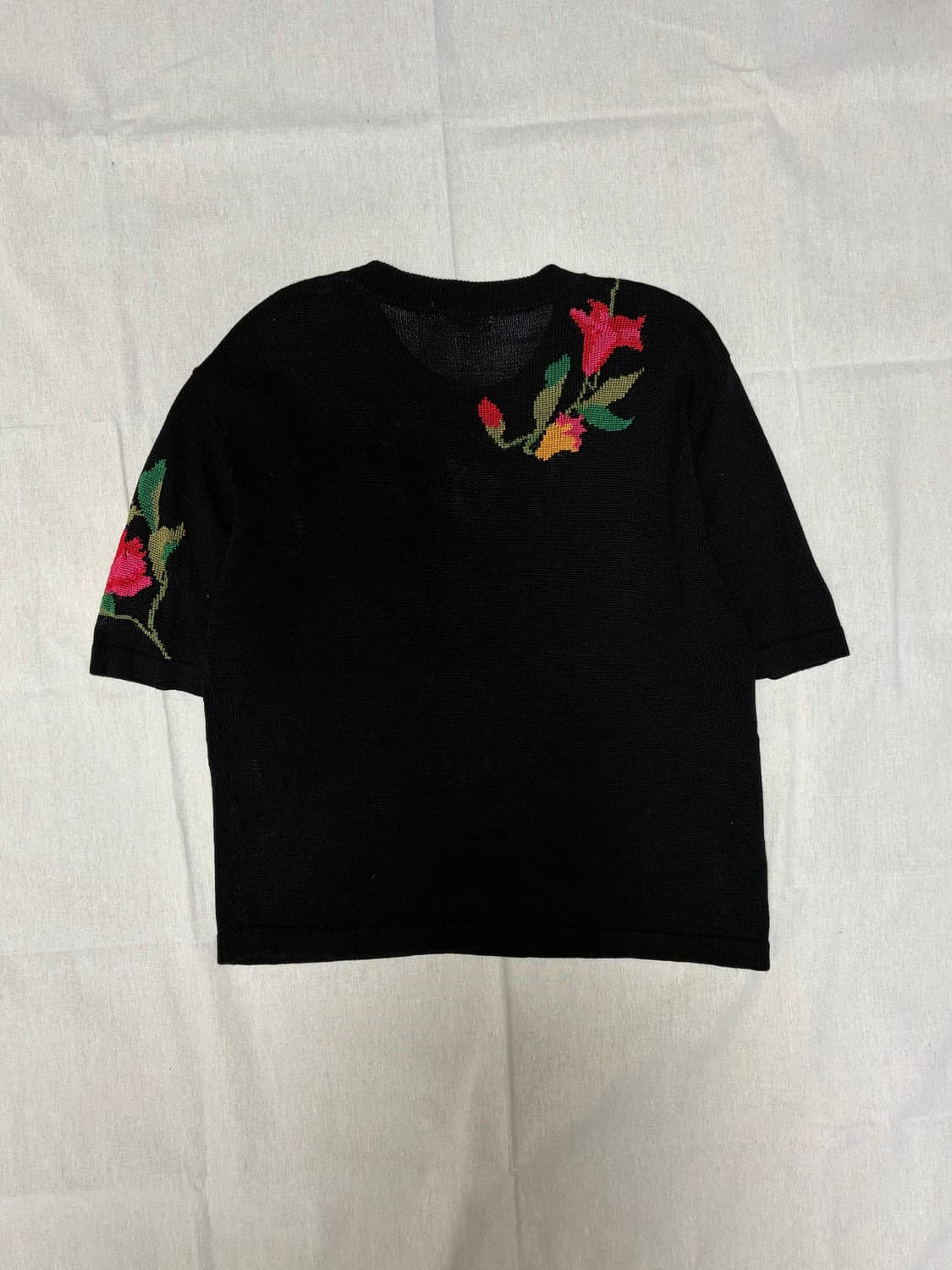 [일본빈티지] 플로럴 꽃 반팔 니트 상품이미지3