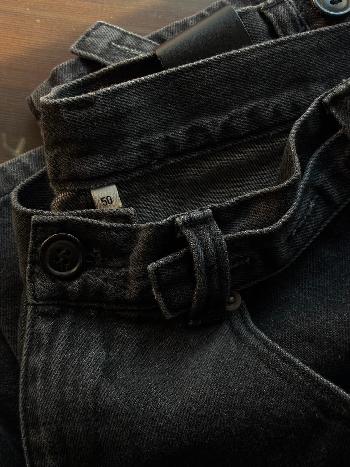 (50) 노이어 NOIER 유틸리티 카고 와이드 데님 팬츠 (그레이) 상품이미지9