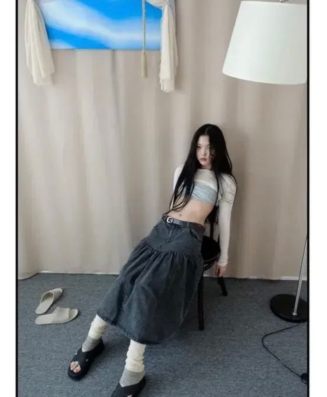 샵페어리 데님 스커트 상품이미지1
