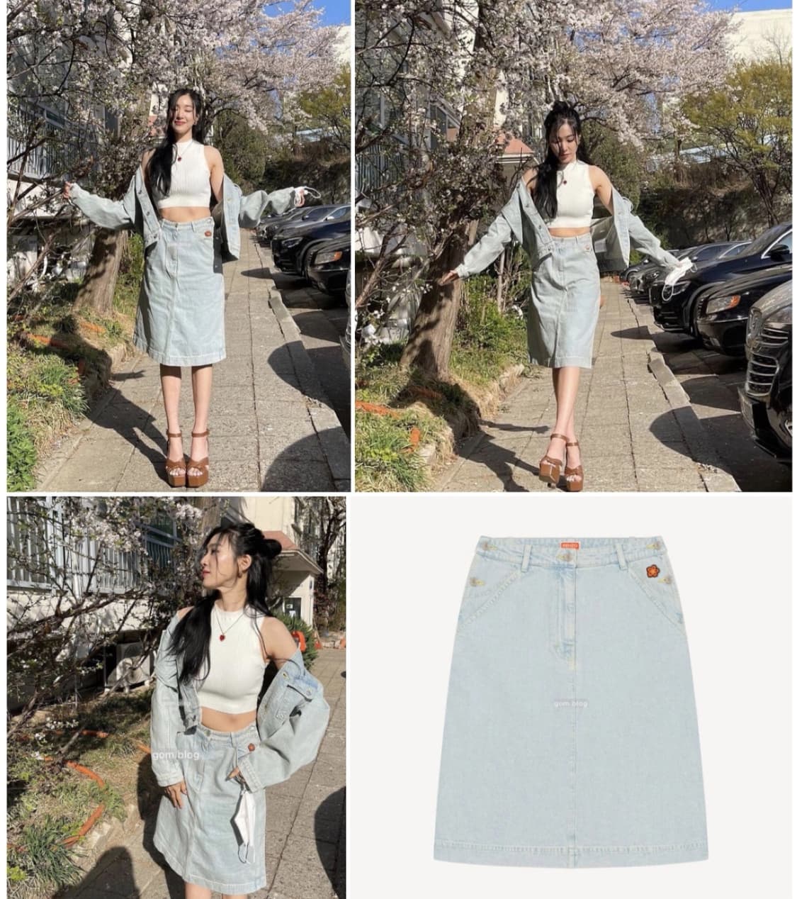 겐조 KENZO 신상 보케 데님스커트 상품이미지2