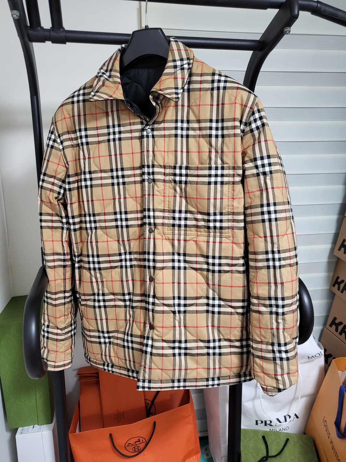 24SS 버버리 리버시블 체온조절 퀼팅자켓 m 상품이미지6