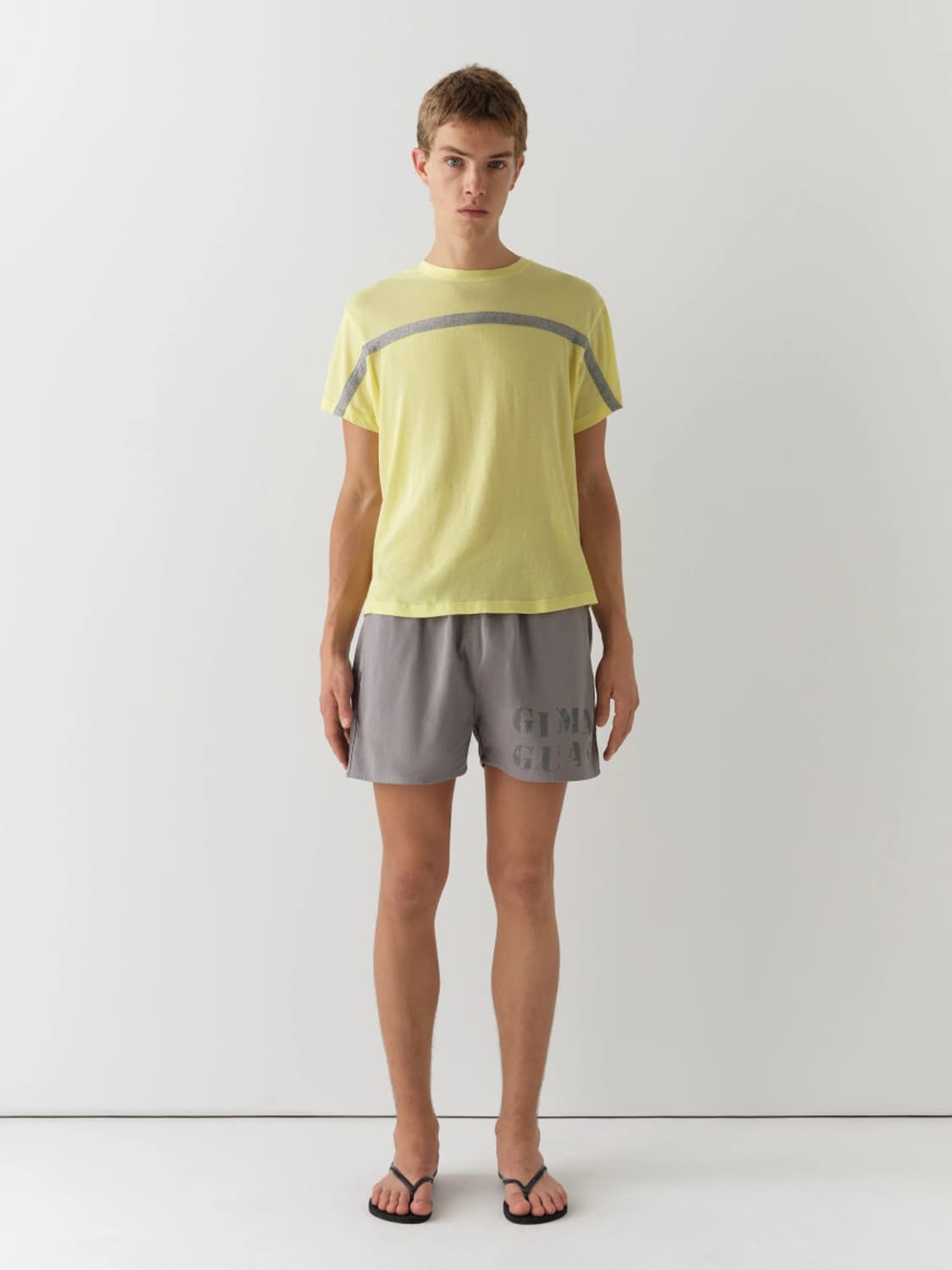 [L,XL]기마구아스 Thomas 라인 티셔츠/옐로우 상품이미지2