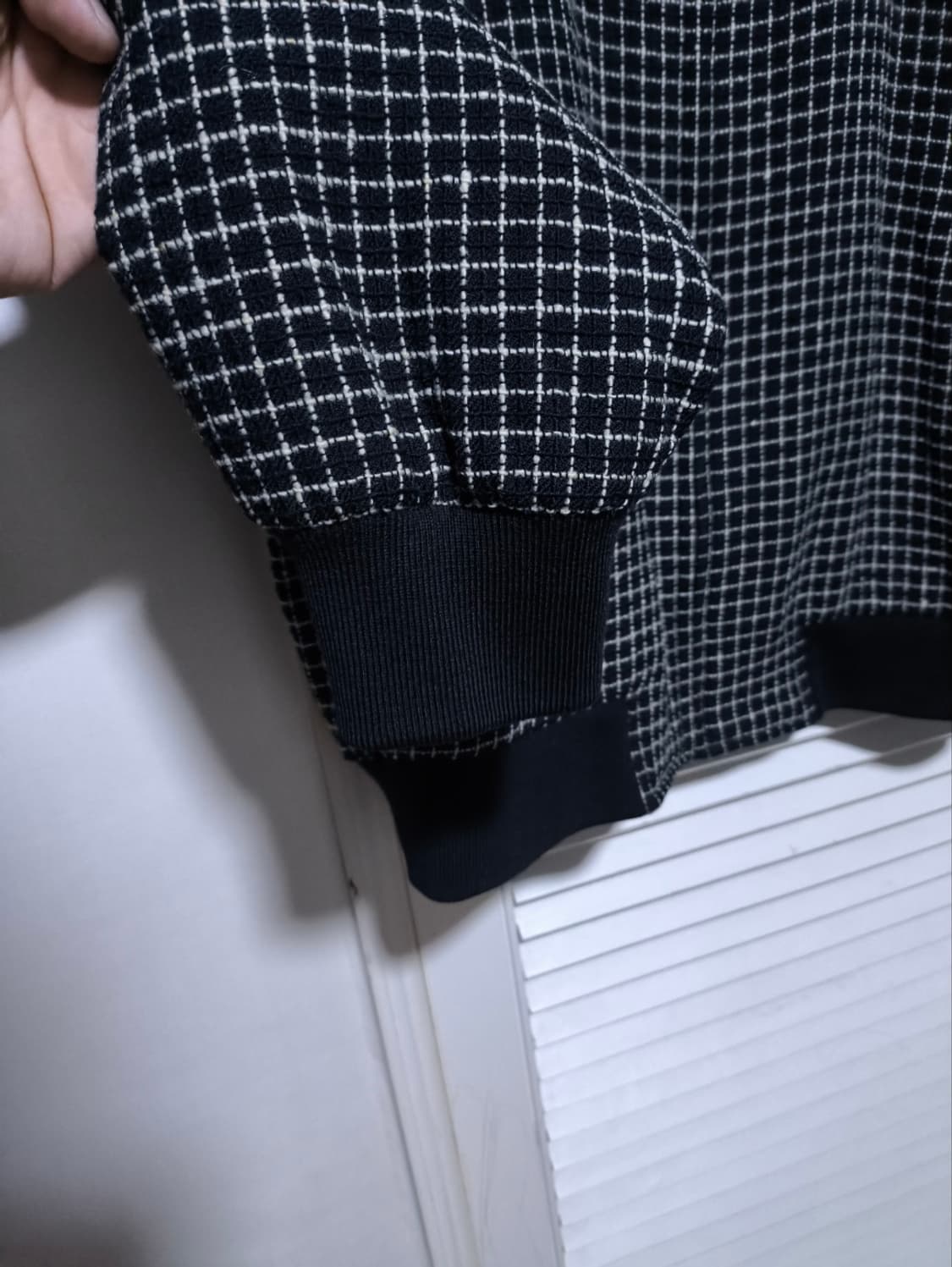 105 입생로랑 오버핏 체크 트위드 블루종 자켓 상품이미지2