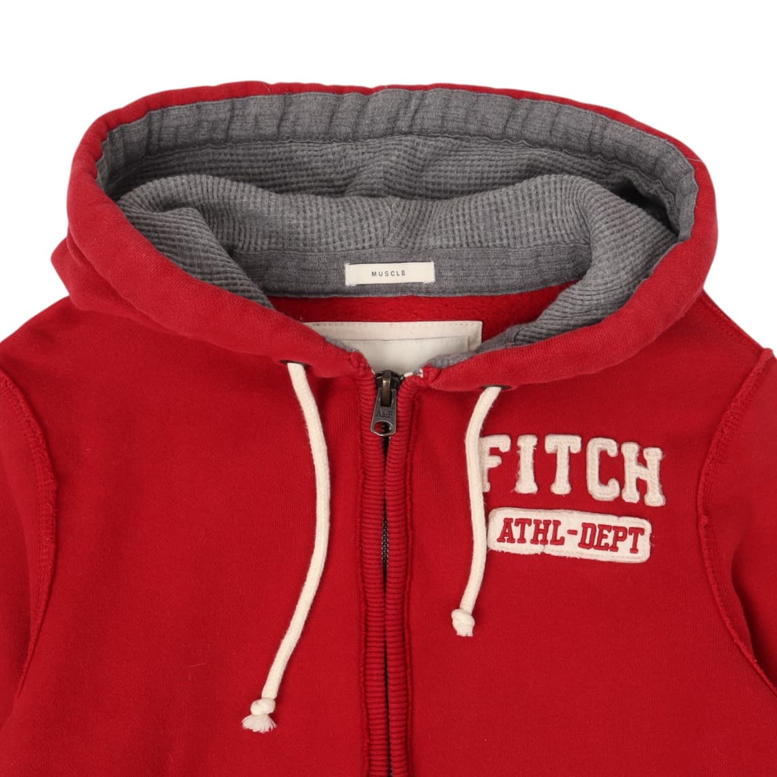 아베크롬비 레드 코튼 헤비 후드집업 상품이미지2