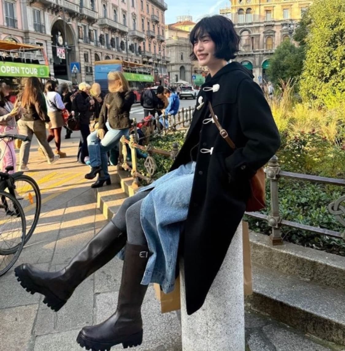 나나코트 르메메 샬롯 더플코트 블랙 상품이미지1