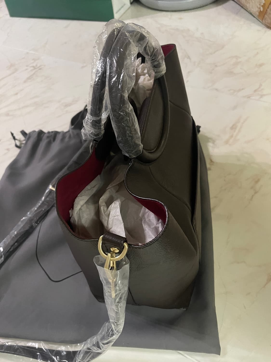 BE_GE 브라운 토트백 새상품 야노시호백 상품이미지4