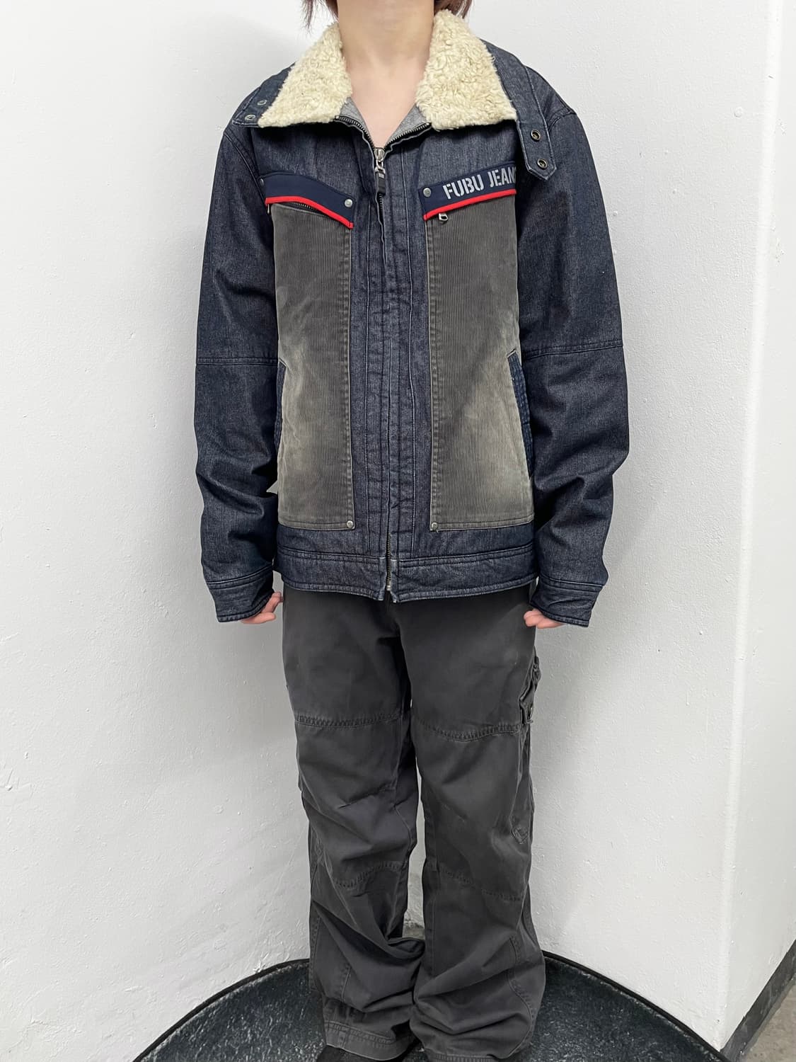 푸부 데님 믹스 보아 워크자켓 상품이미지5