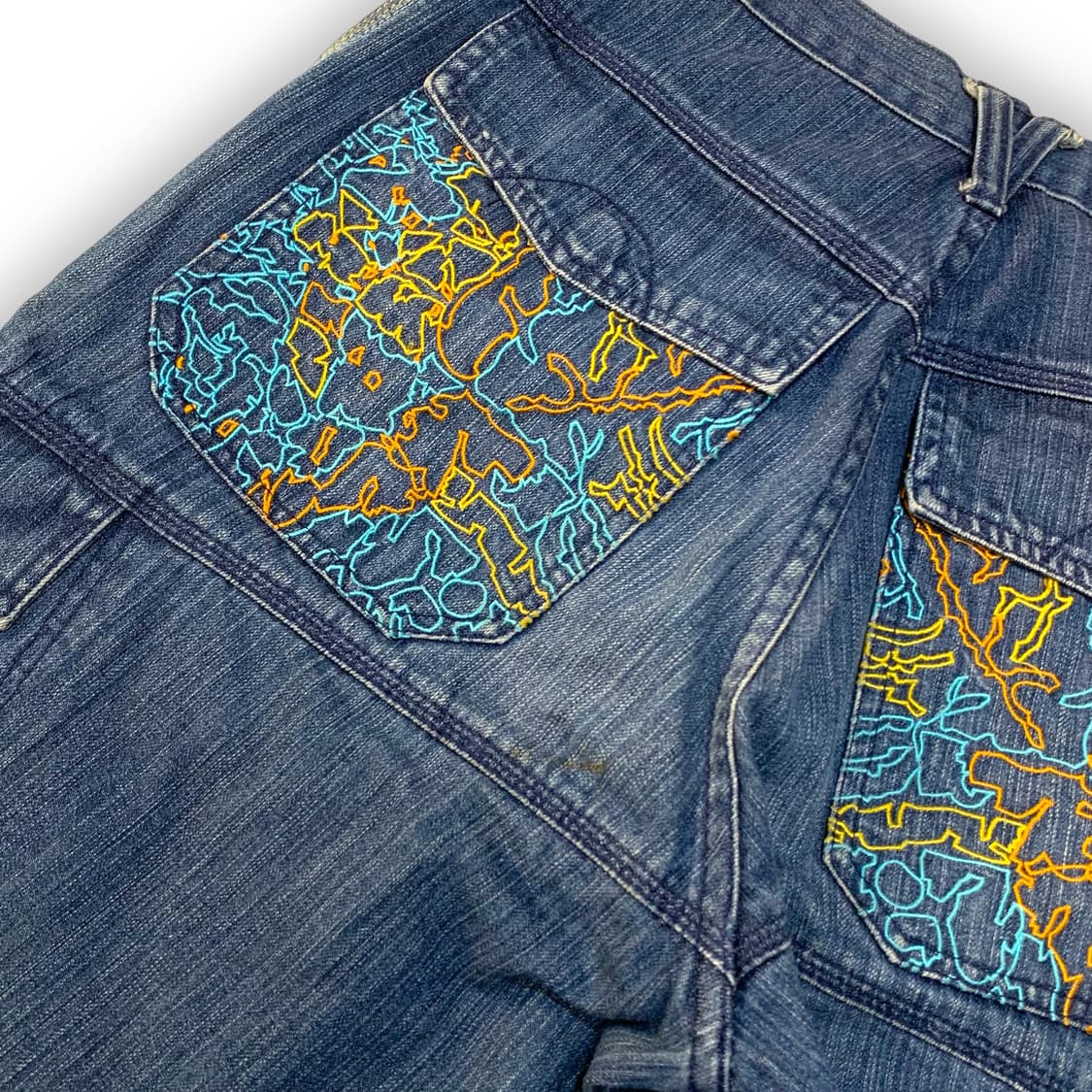 JORDAN 조던 백 자수 힙합 데님 쇼츠 상품이미지7