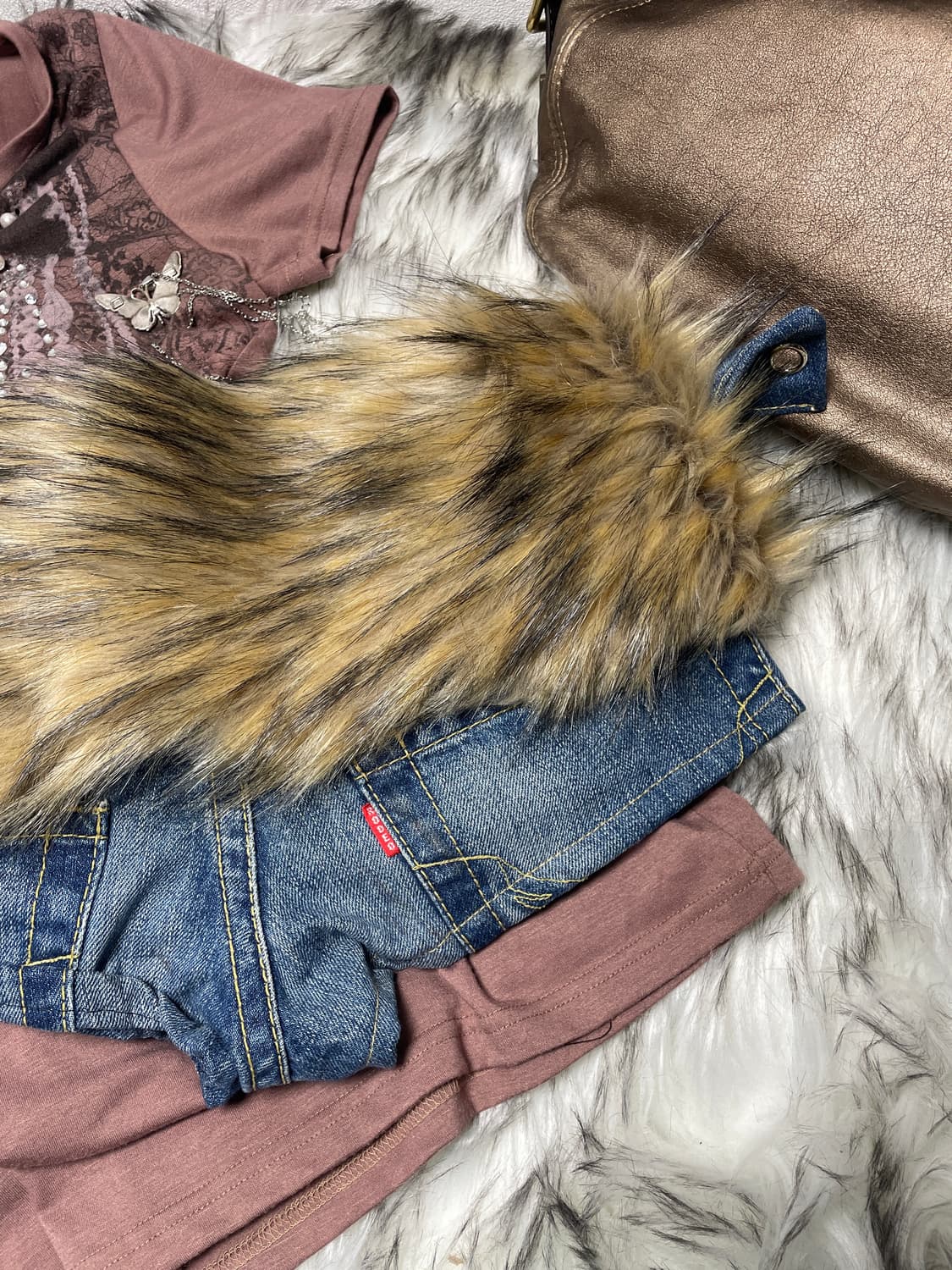 빈티지 커스텀 퍼벨트 로우라이즈 팬츠 상품이미지4