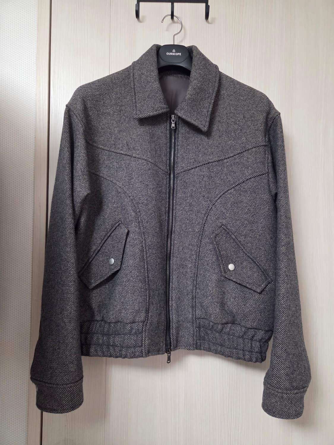 [2] 아워스코프 커브드 라인 울 블루종 상품이미지1