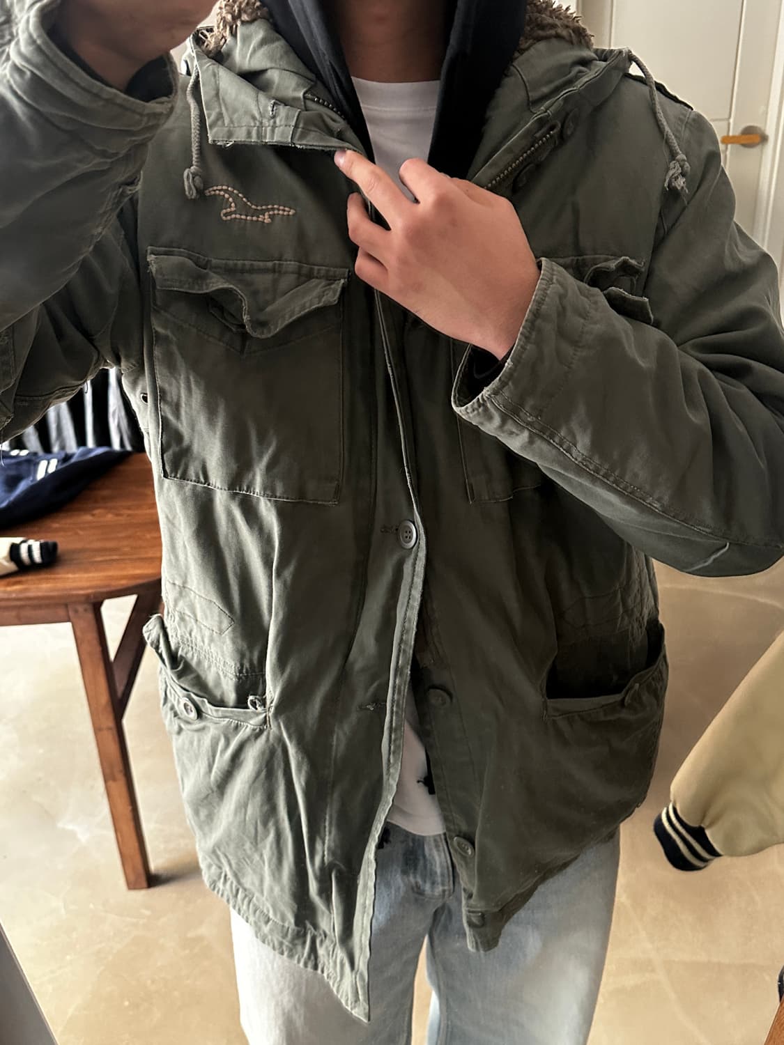 홀리스터 밀리터리 후드 보아 자켓 상품이미지7