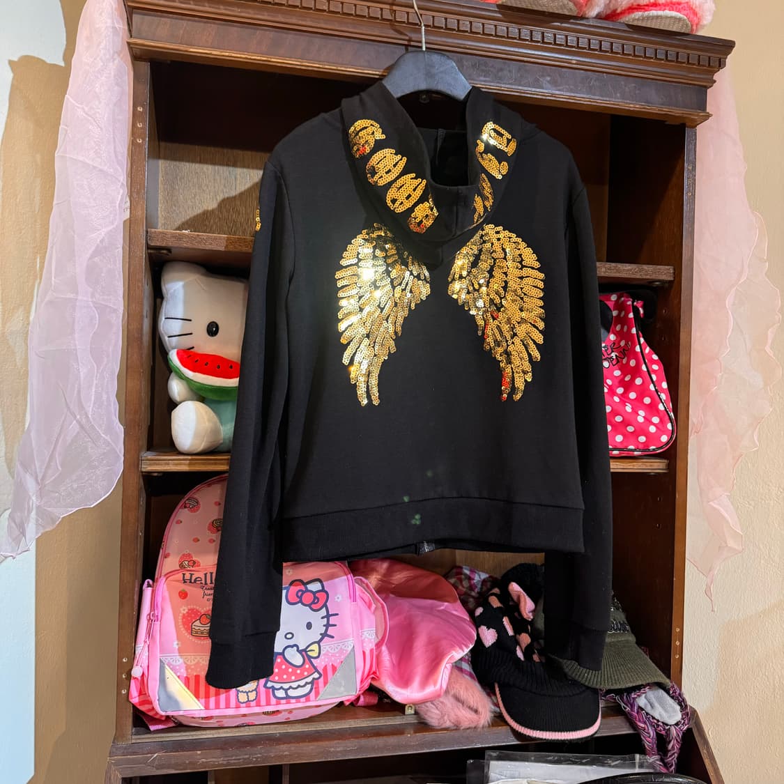 스팽글 백 윙포인트 후드집업 상품이미지4