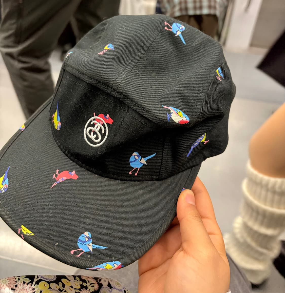 스투시 버드 패턴 캠프캡 블랙 모자 상품이미지1