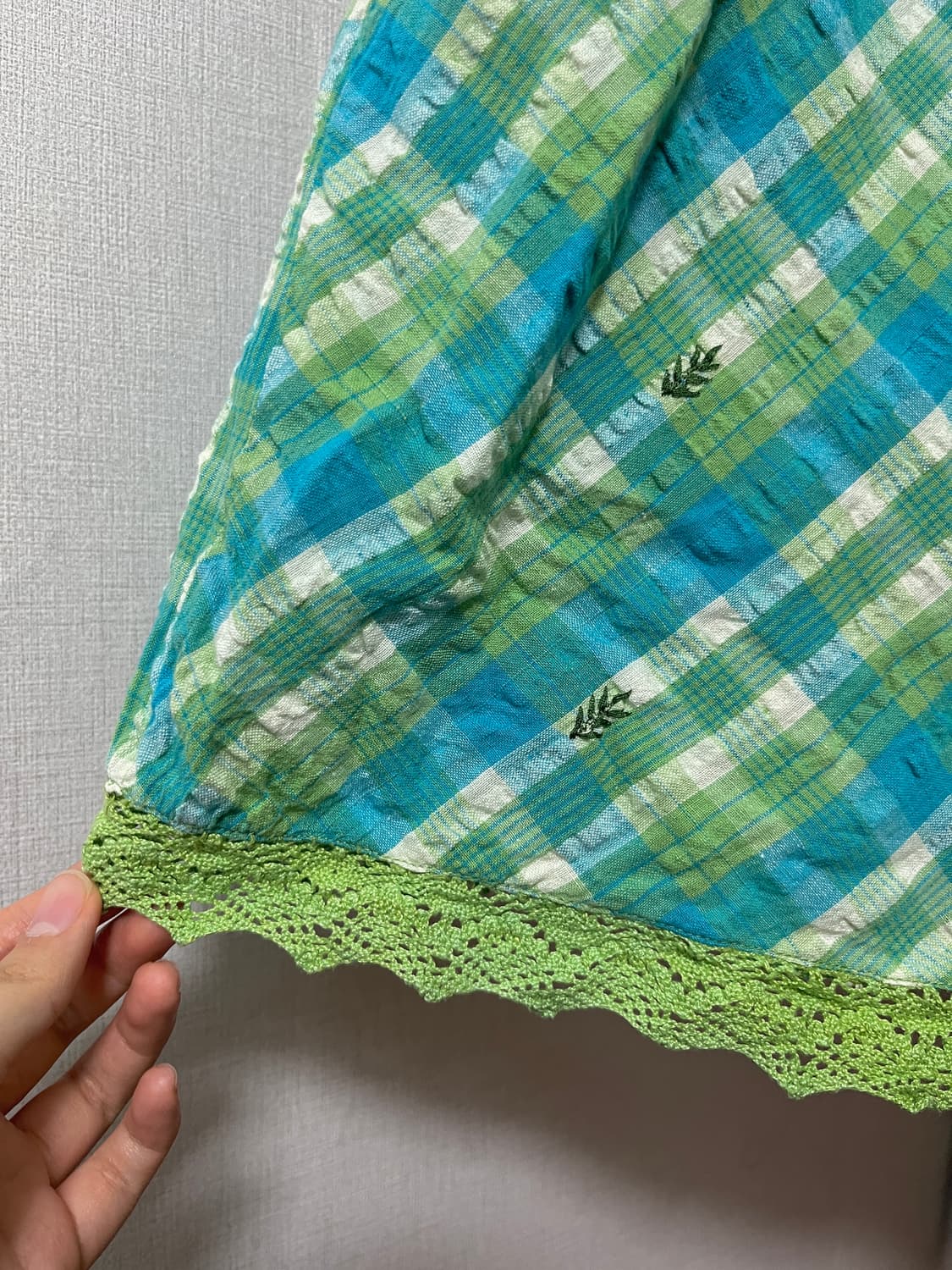 그린 체크 나시 원피스🌿 하구미 모리 일본 빈티지 지구샵 st 대장템 상품이미지4