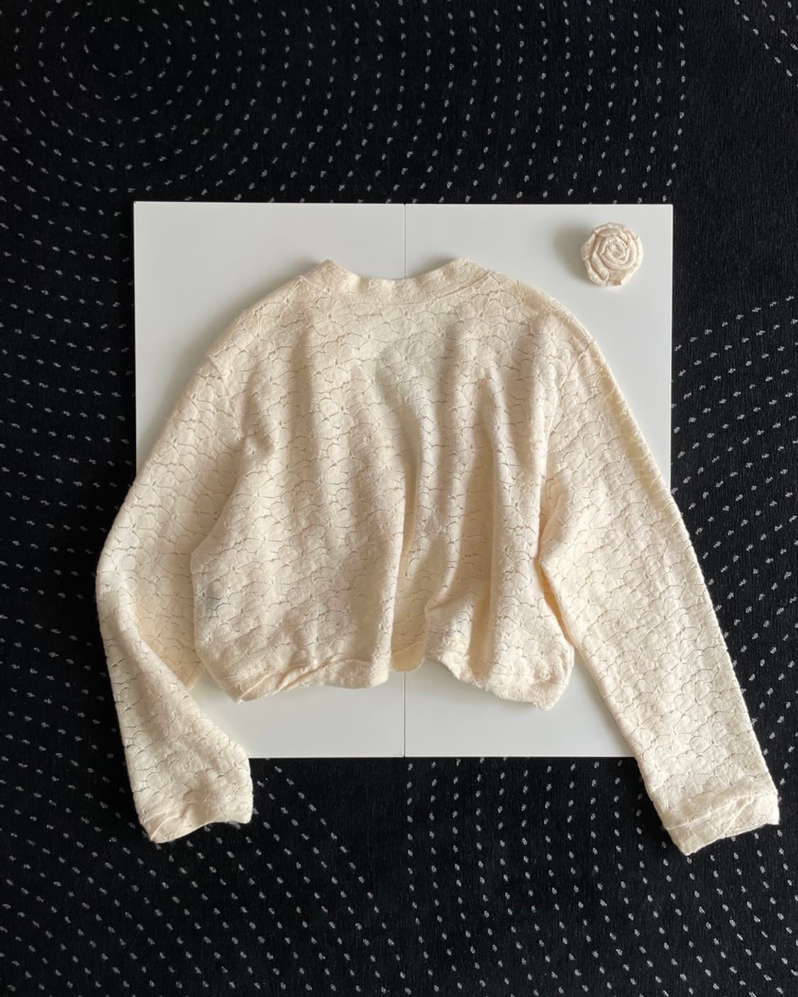 robe short cardigan, rose brooch set 🥀 상품이미지10