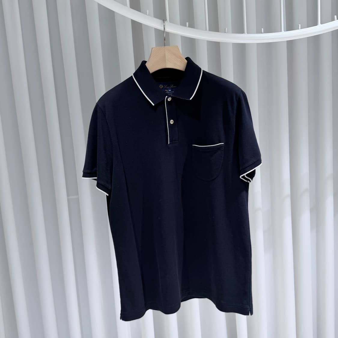 (A+/L) / 로로피아나 폴로 포켓 네이비 반팔 셔츠 상품이미지3