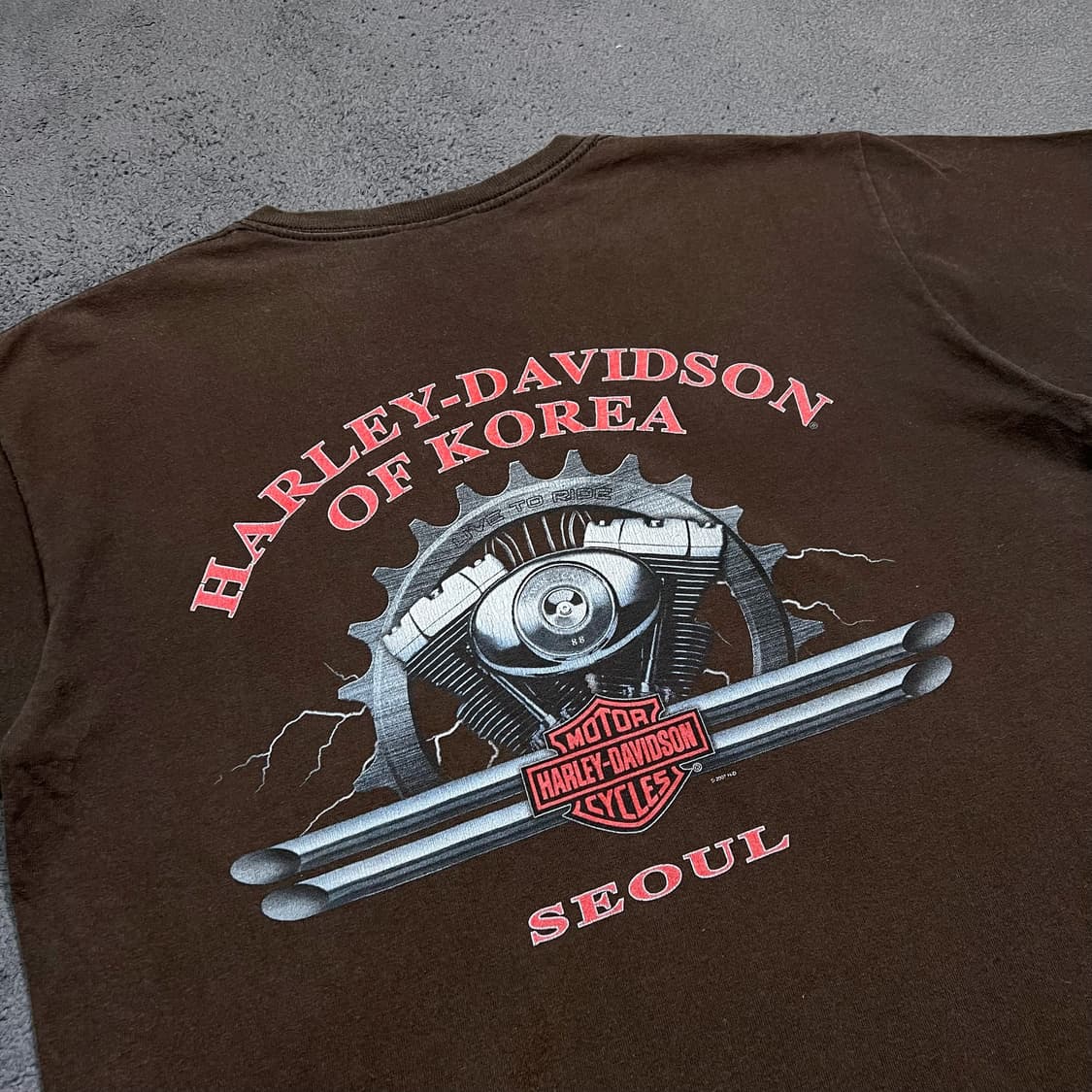 00's 할리데이비슨 브라운 반팔 상품이미지3