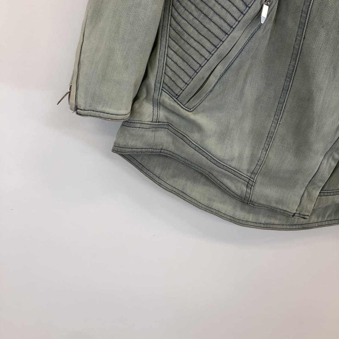 theory 띠어리 USA 워싱 데님 바이커자켓 S 상품이미지2