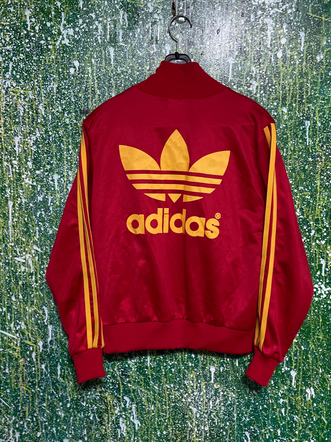 아디다스 데상트 올드스쿨 레드 노랑 빅로고 져지 XS 상품이미지9