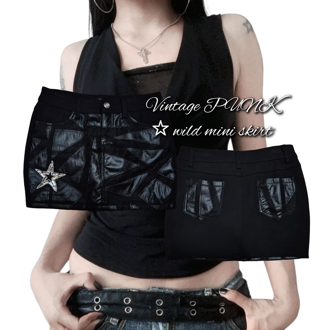 Vintage PUNK ☆ wild mini skirt 상품이미지1