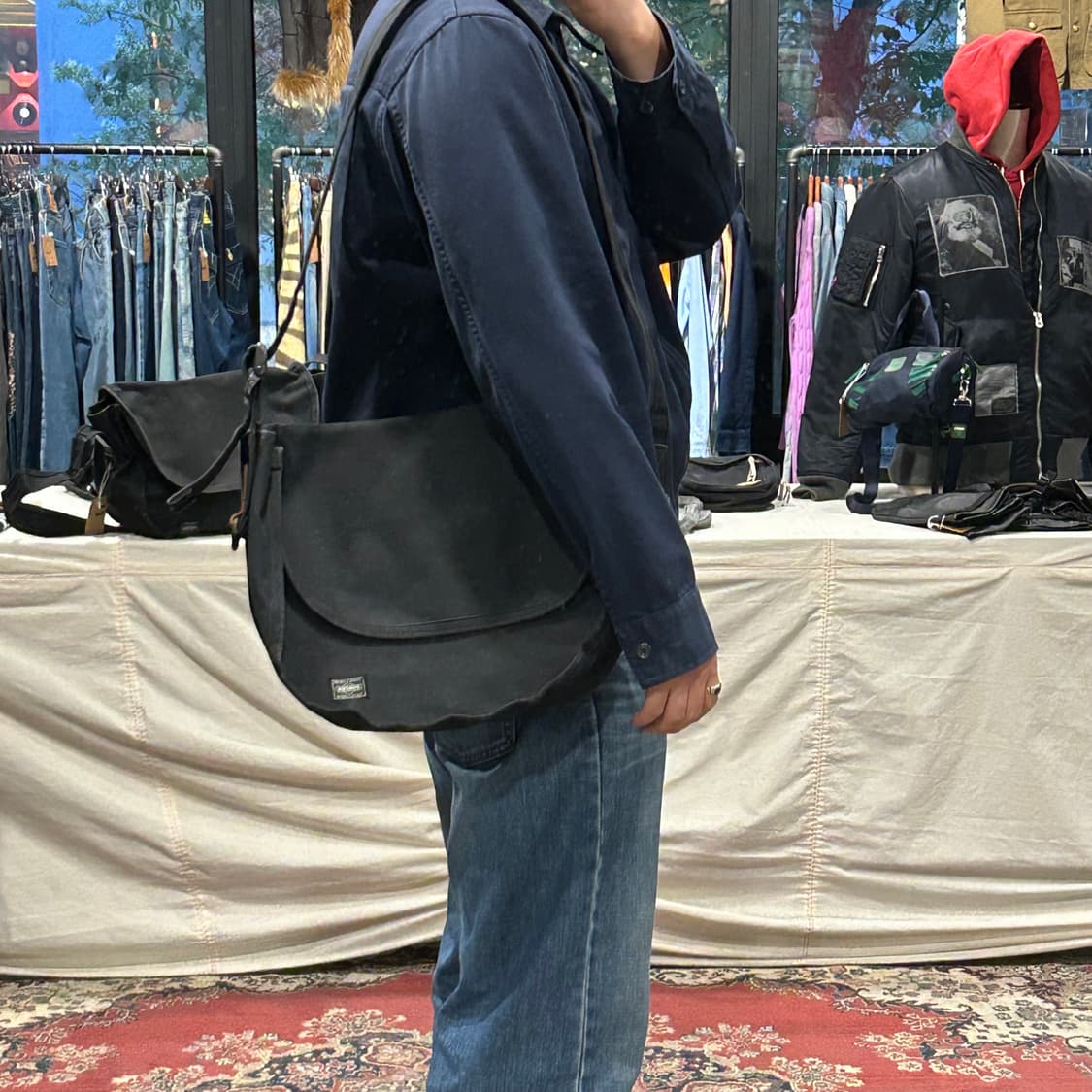 요시다 포터 스테인 블랙 메신저백 가방 숄더백 크로스백 W34 상품이미지10