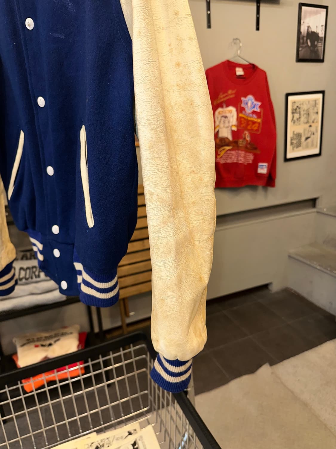 60-70’s Holloway leather varsity jacket 상품이미지8