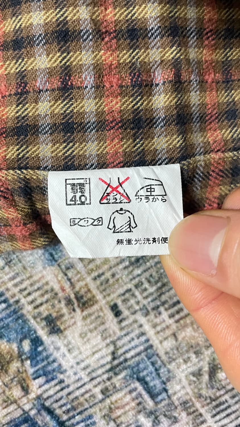 JPN 90s~00s 일본 빈티지 y2k 아메카지 올리브 브라운 체크셔츠 상품이미지10