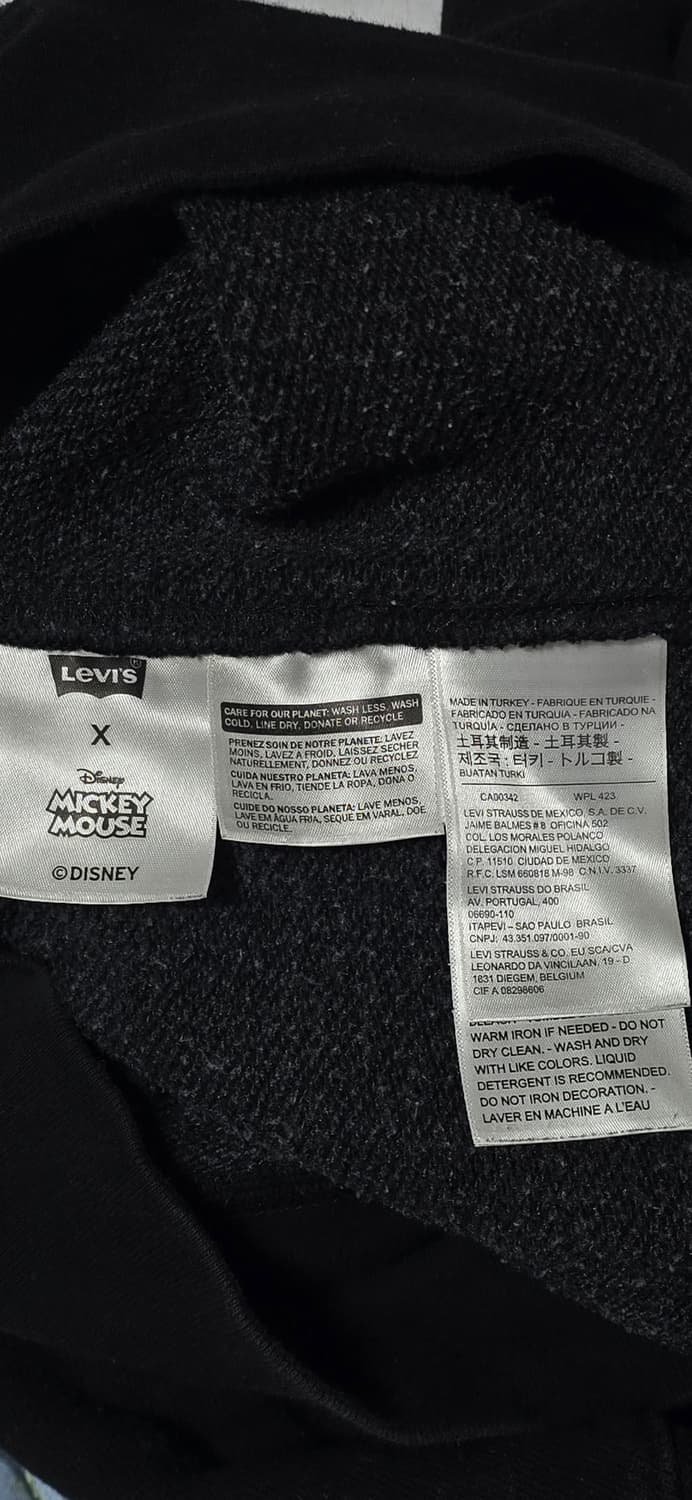 90주념 기념 협업 리바이스 x 미키마우스 후드티 블랙 M 상품이미지4