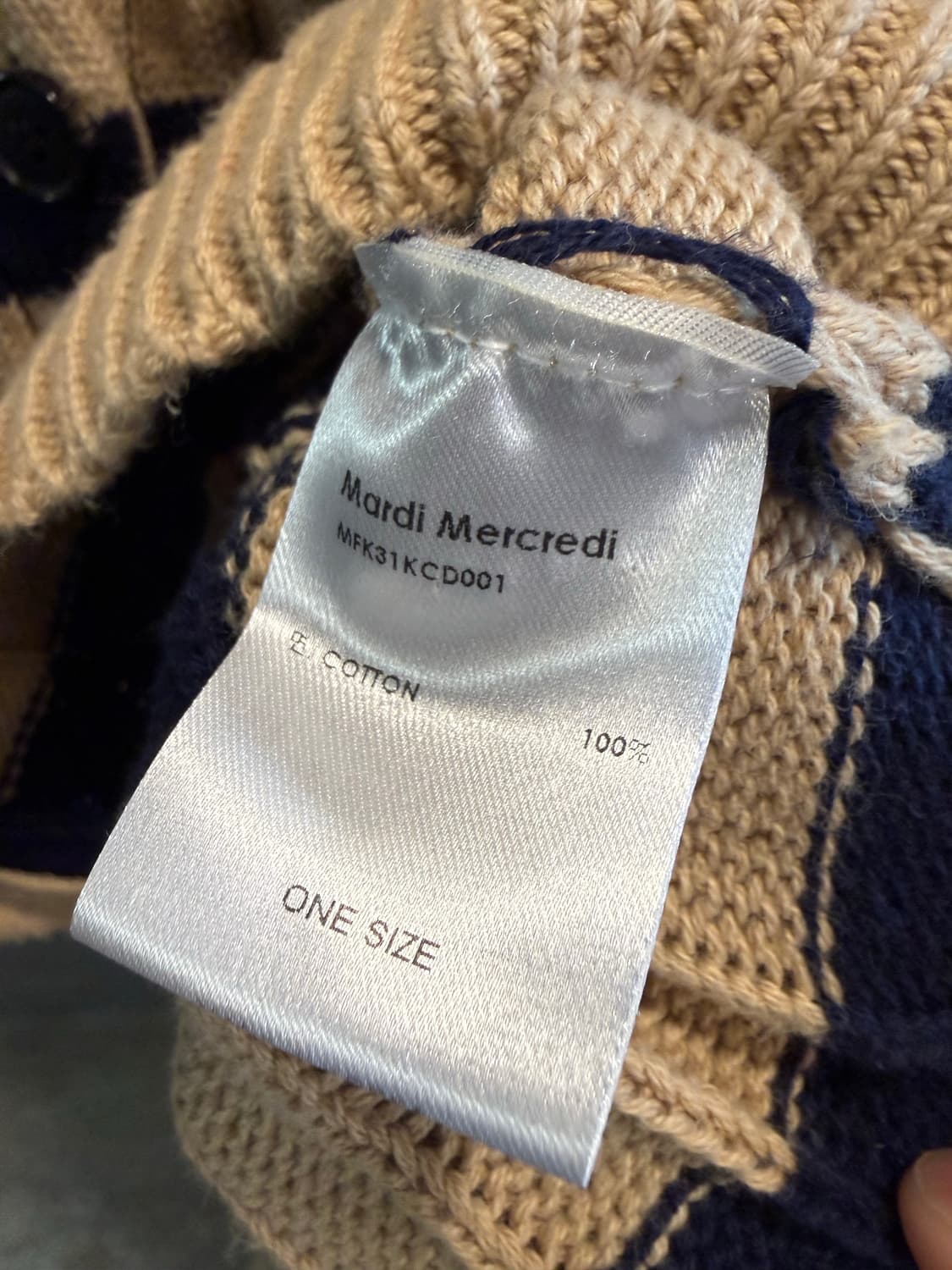 ONE Mardi Mercredi 케이블 보더 플라워 가디건 베이지 상품이미지7