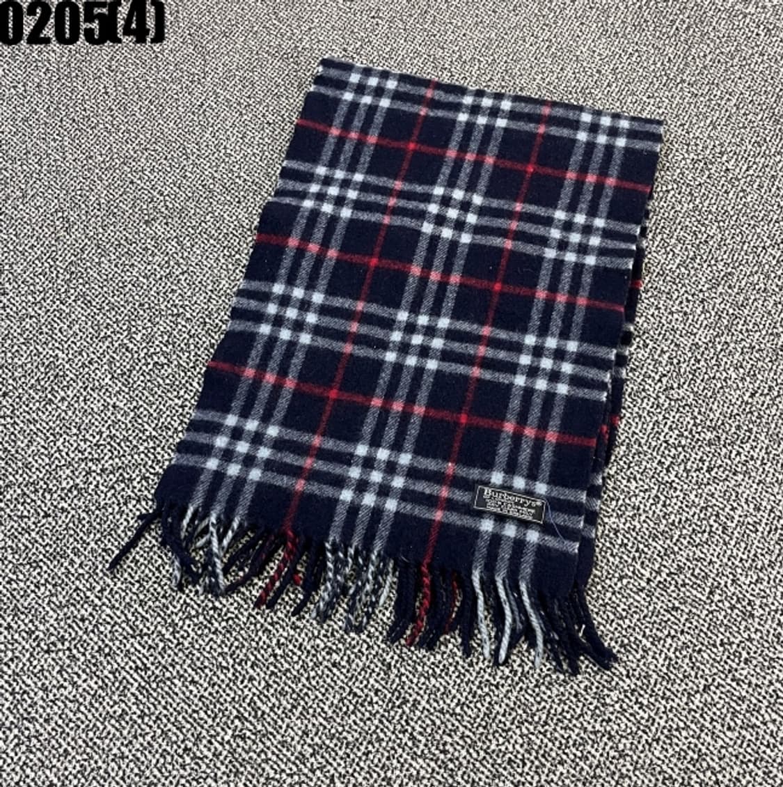 [실측확인] 버버리 체크 울 머플러 네이비 레드 0205(4) 상품이미지1