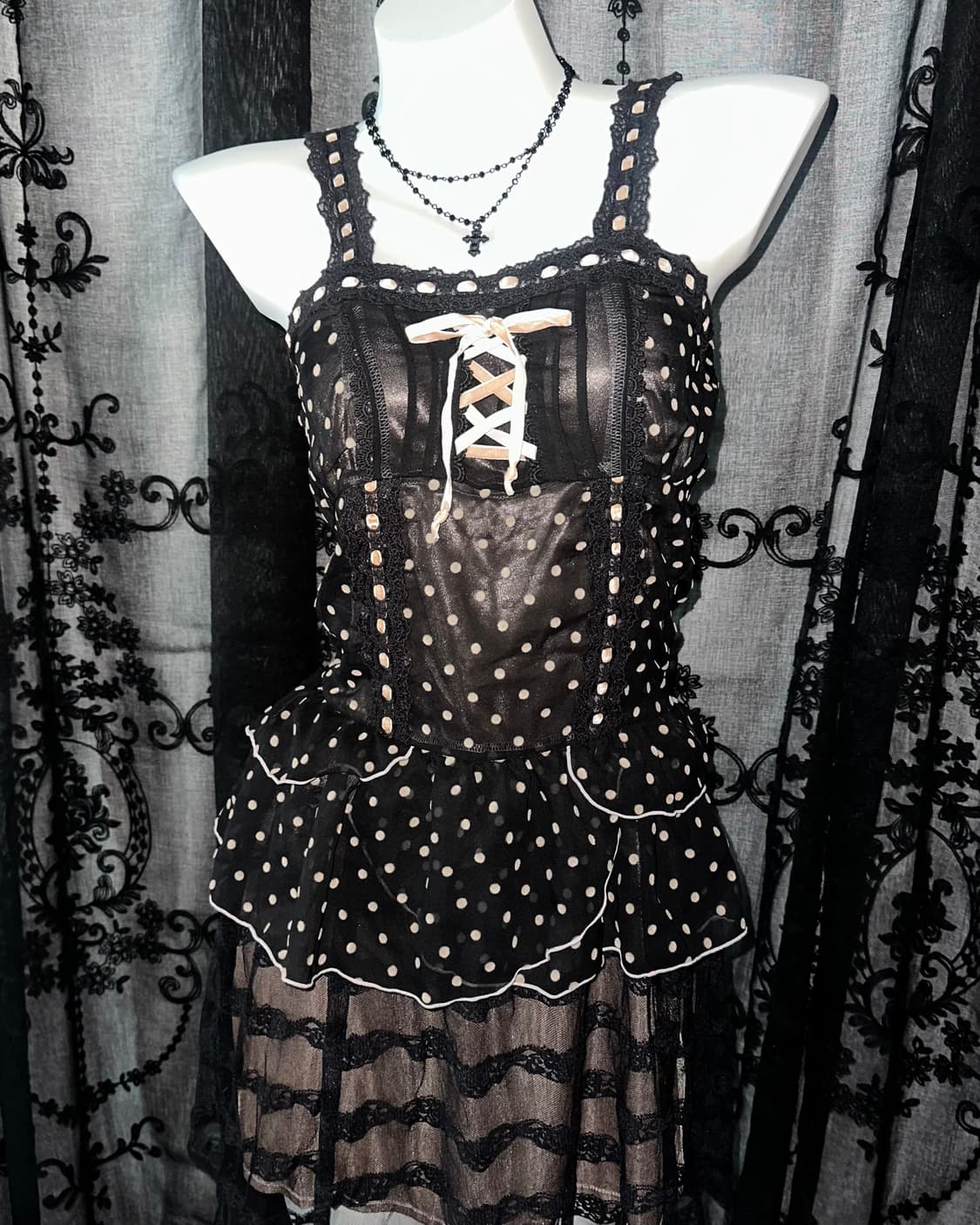 dot-laced dress 상품이미지2