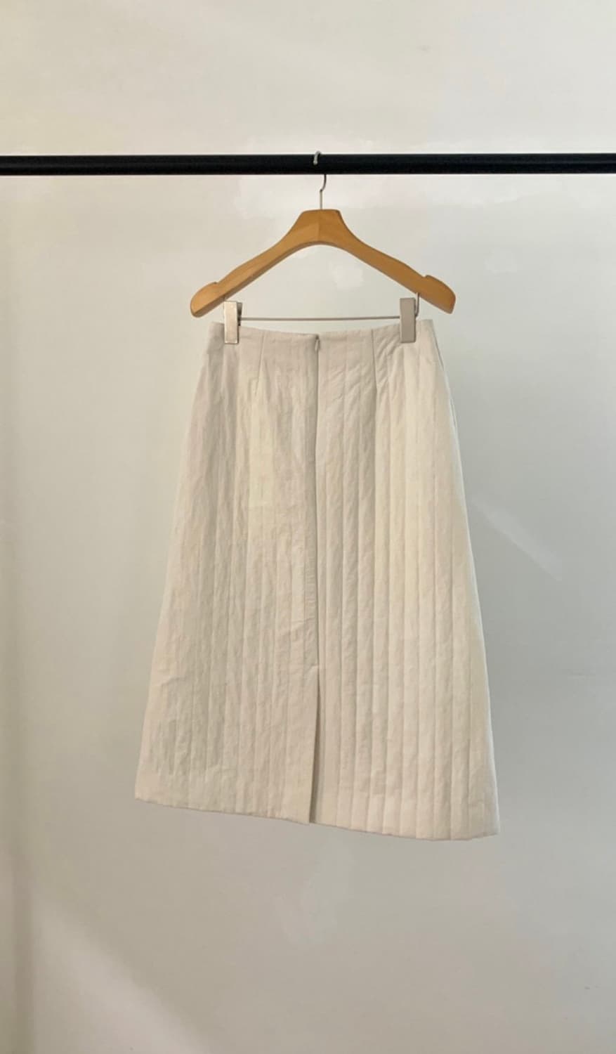 브런치 패딩 퀄팅 롱 스커트 아이보리 S 상품이미지7