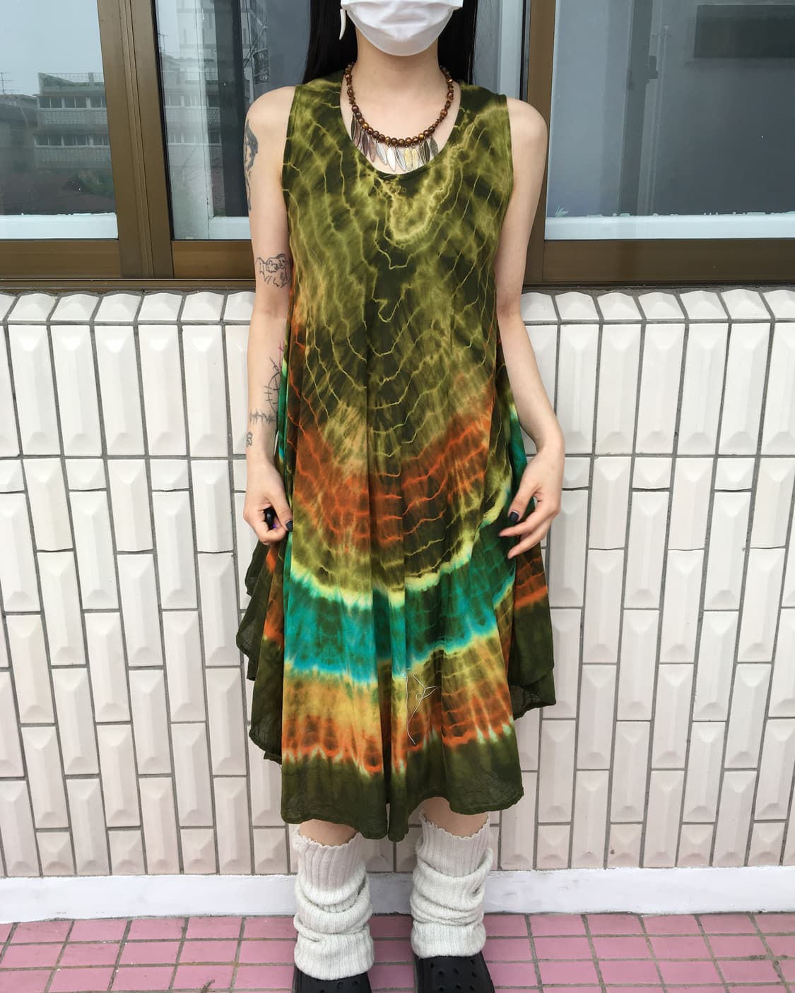 Ethnic mood dyed unbalanced sleeveless 상품이미지5