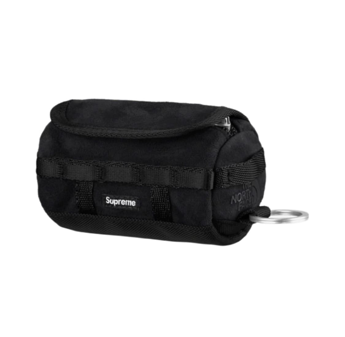 슈프림 x 노스페이스 스웨이드 베이스 캠프 더플 키체인 블랙 - 23FW 상품이미지1