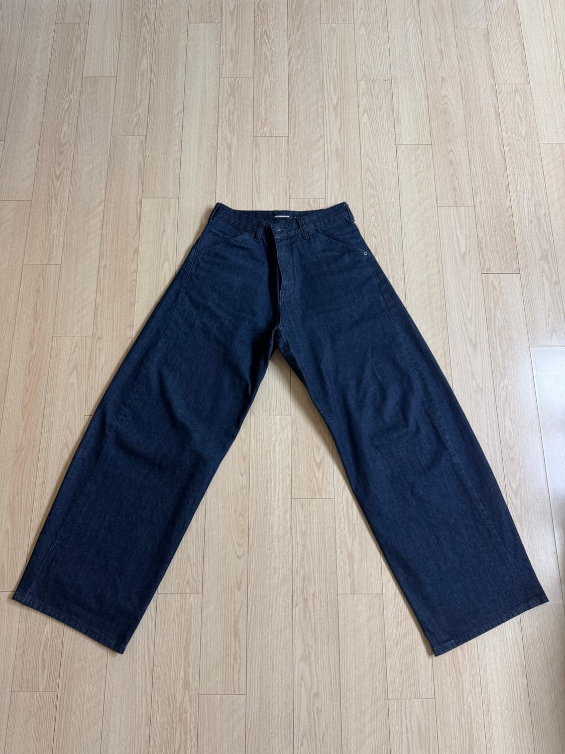 해칭룸 와커진 (와이드 커브진) 워시드 인디고 3사이즈 상품이미지1