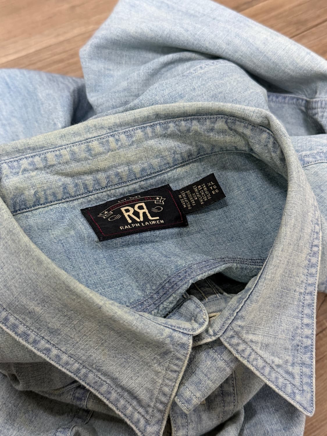 RRL 인디고 샴브레이 워크셔츠 XL 상품이미지4
